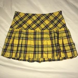 Yellow plaid school girl skirt